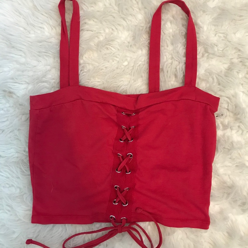 Red crop top